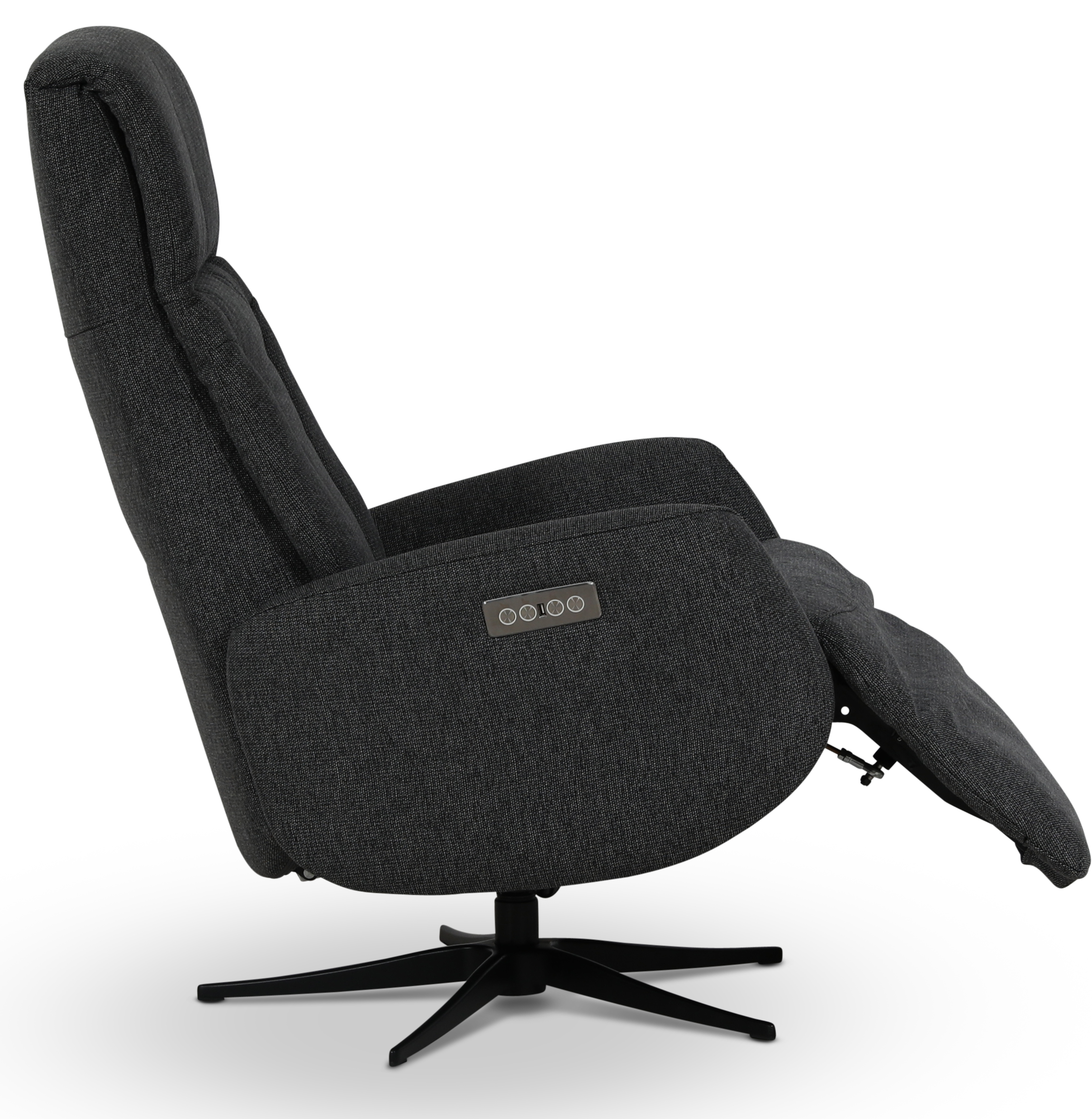 Marbck lyx recliner- lenestol (2 el-motorer) innebygget fotskammel - Mrkegrtt tystoff