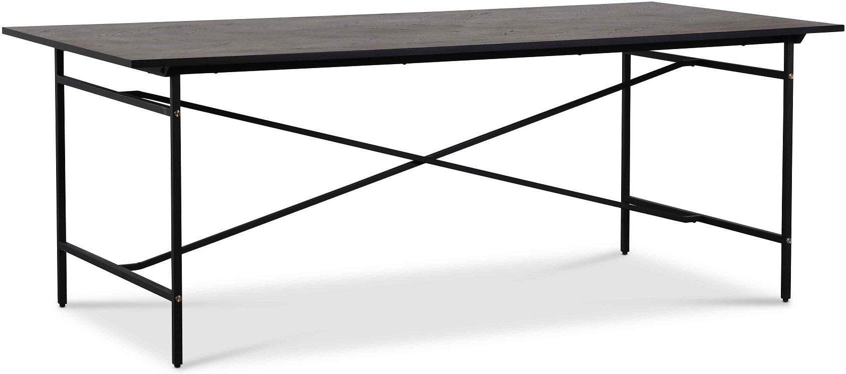 Crystal spisebord 200 cm (Fishbone) - Svart / Brunbeiset Crystal spisebord 200 cm (Fishbone) - Svart / Brunbeiset