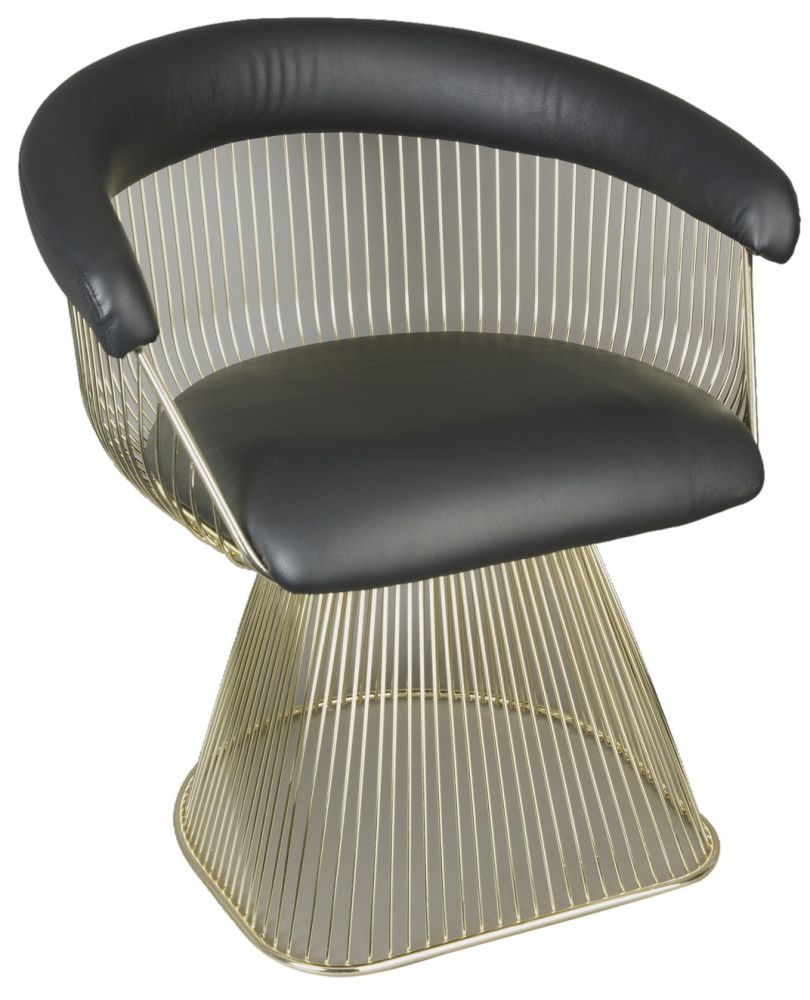 Bakewell lenestol - Svart PU/messing Bakewell lenestol - Svart PU/messing