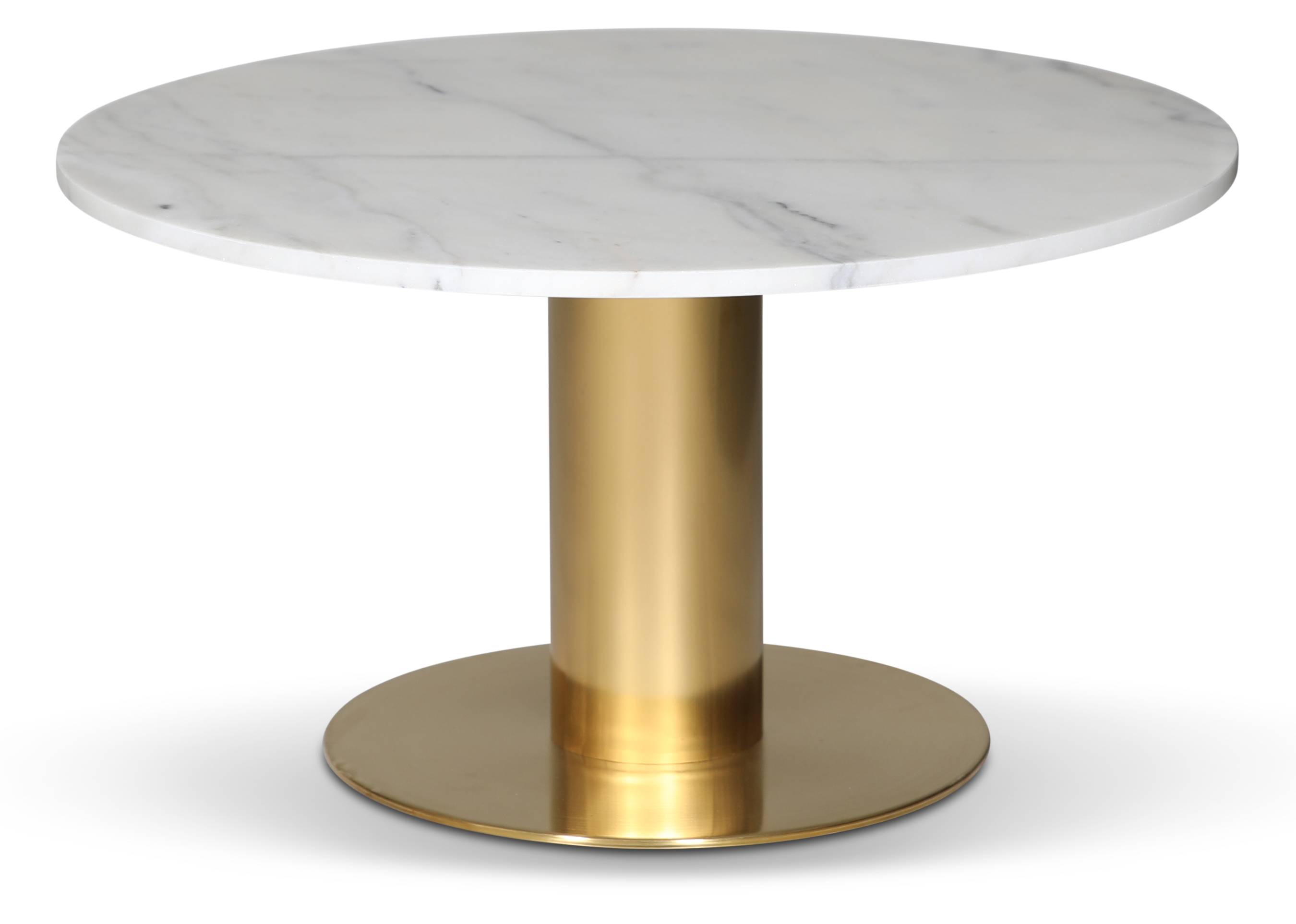 Marmor sofabord �85 cm med messingbase