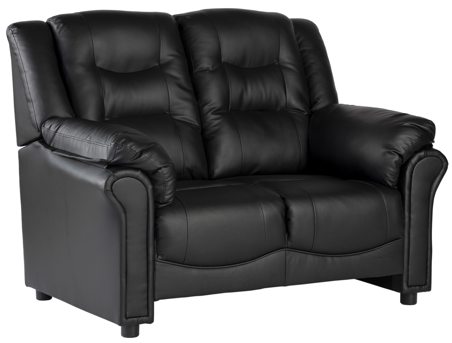 Vera 2-seters sofa i sort PU + Møbelpleie Skinnbeskyttelse Vera 2-seters sofa i sort PU + Møbelpleie Skinnbeskyttelse