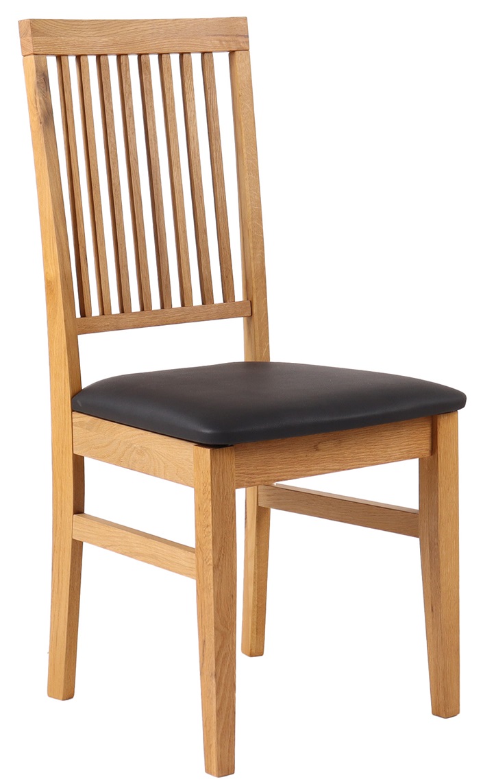 Dalar�s klassisk spisestol i oljet eik med sort PU