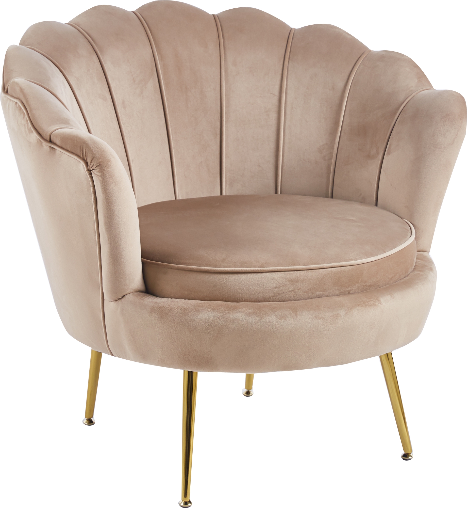 Kingsley lenestol - Beige fl�yel / Messing + M?belben