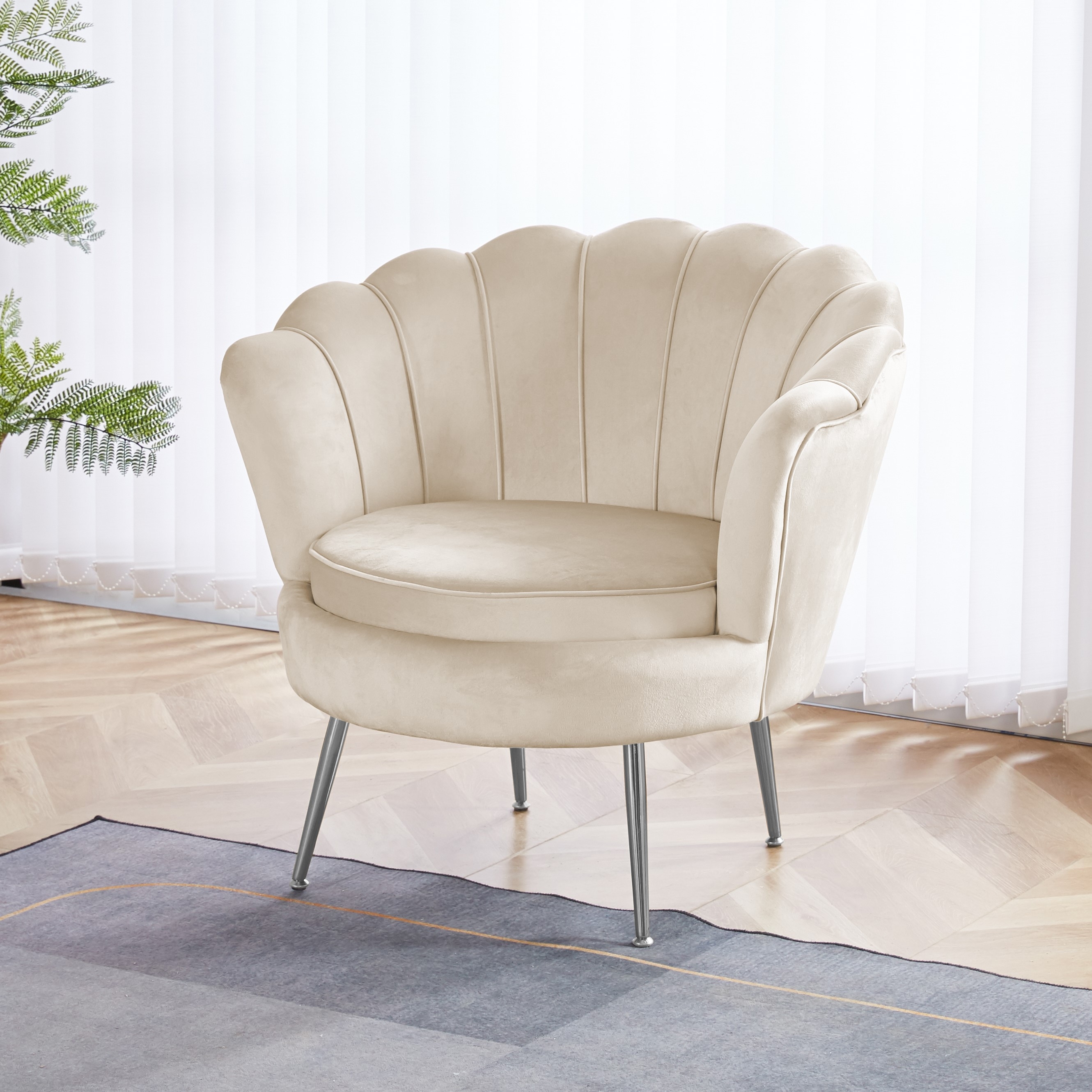 Musslan lenestol - Beige/krom + Tekstilpleie for m?bler