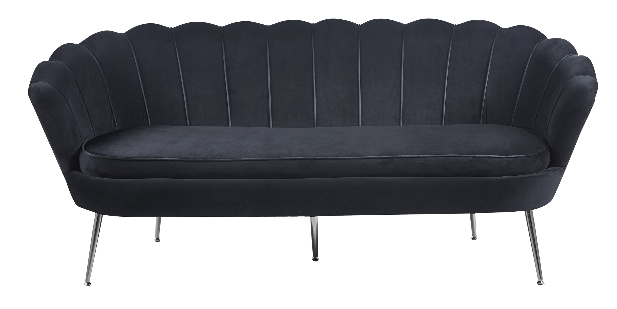 Musslan 3-seters sofa - Svart / krom + Tekstilpleie for m?bler