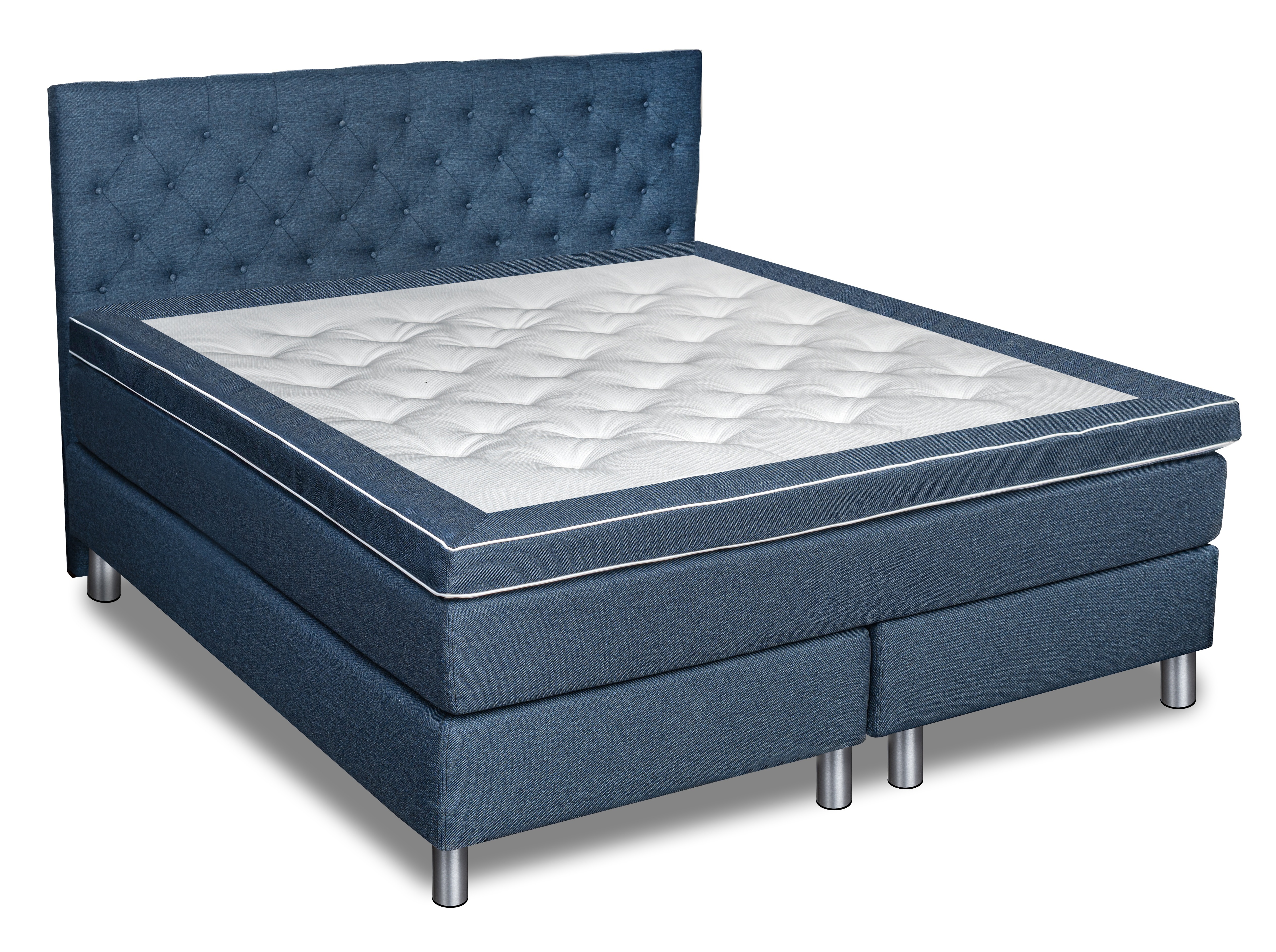 Seng 160x200 cm 5-soners lomme - Blå Seng 160x200 cm 5-soners lomme - Blå