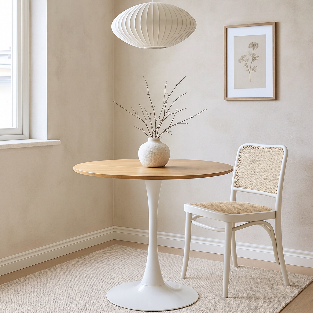 Astrid rundt spisebord Ø80 cm - Eik / Hvit Astrid rundt spisebord Ø80 cm - Eik / Hvit