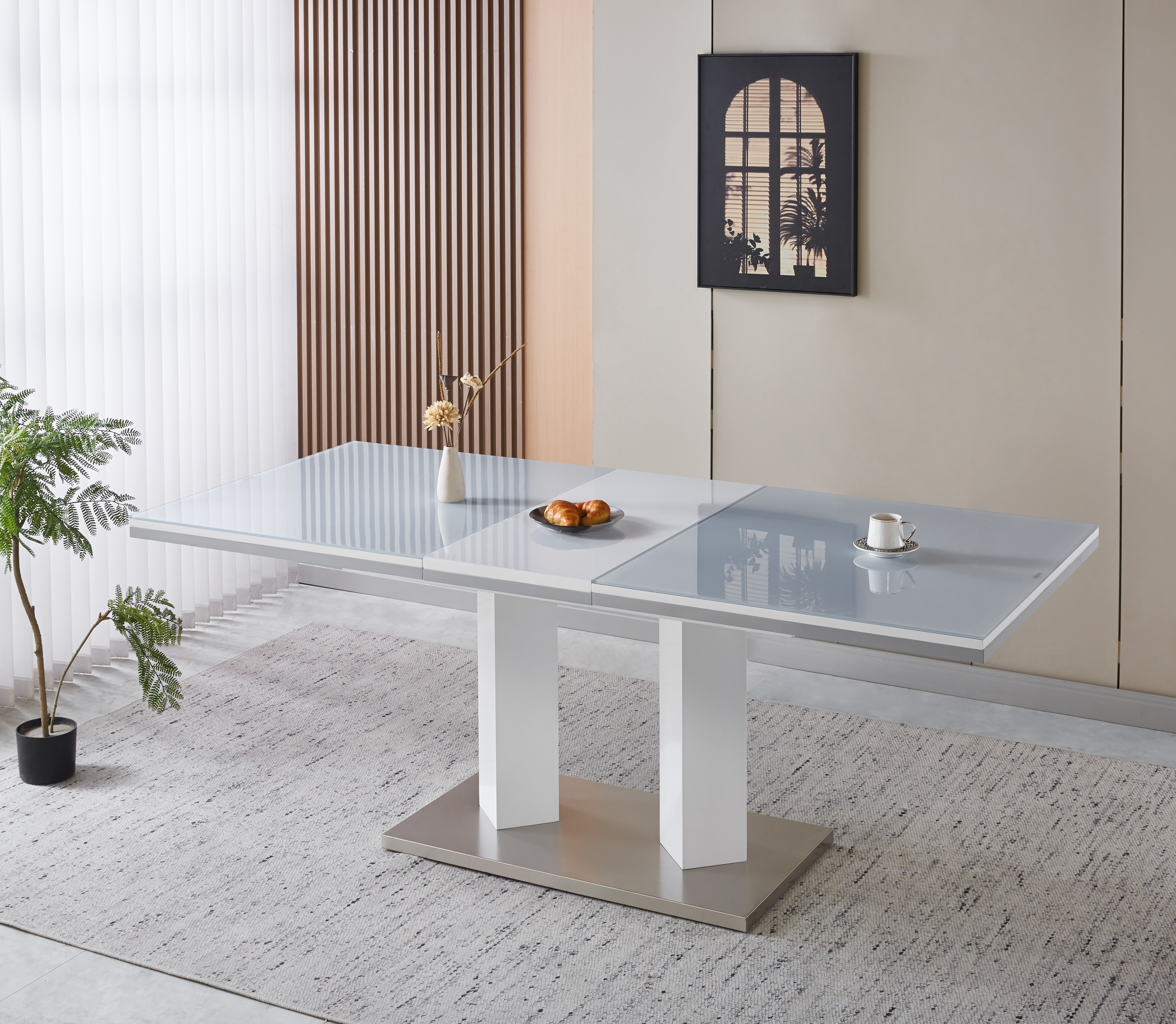 Colombia spisebord uttrekkbart 160-200 cm - Hvit