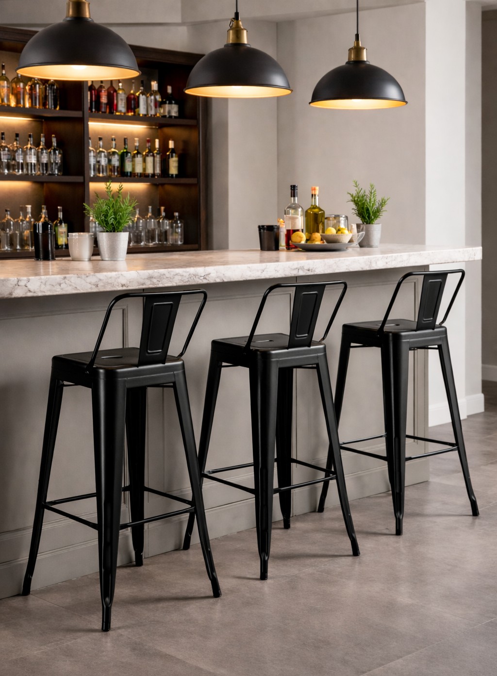 Iris barkrakk i svart metall - Seteh�yde 76 cm