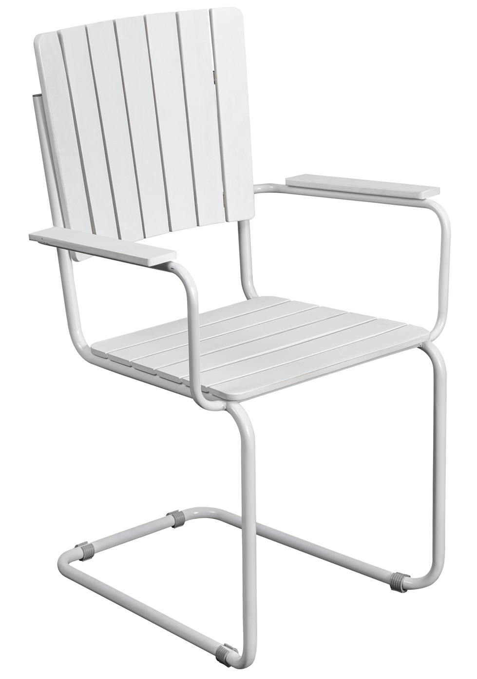 Holm� utend�rs spisestuestol med armlener hvit