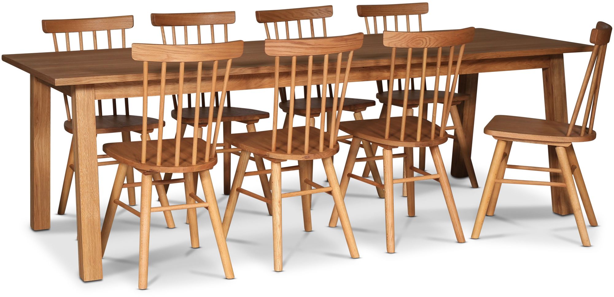 Saltsjö spisegruppe 240 cm inkludert 8 stk. Orust pinnestol - Oljet eikefiner Saltsjö spisegruppe 240 cm inkludert 8 stk. Orust pinnestol - Oljet eikefiner