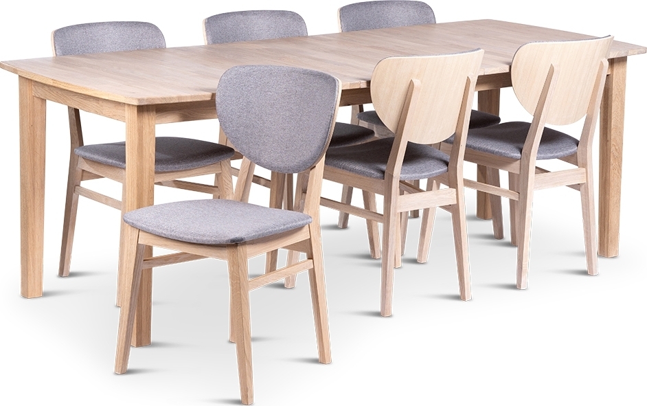 Kivik spisegruppe: bord 160-210x90 cm med 6 F�r� stoler