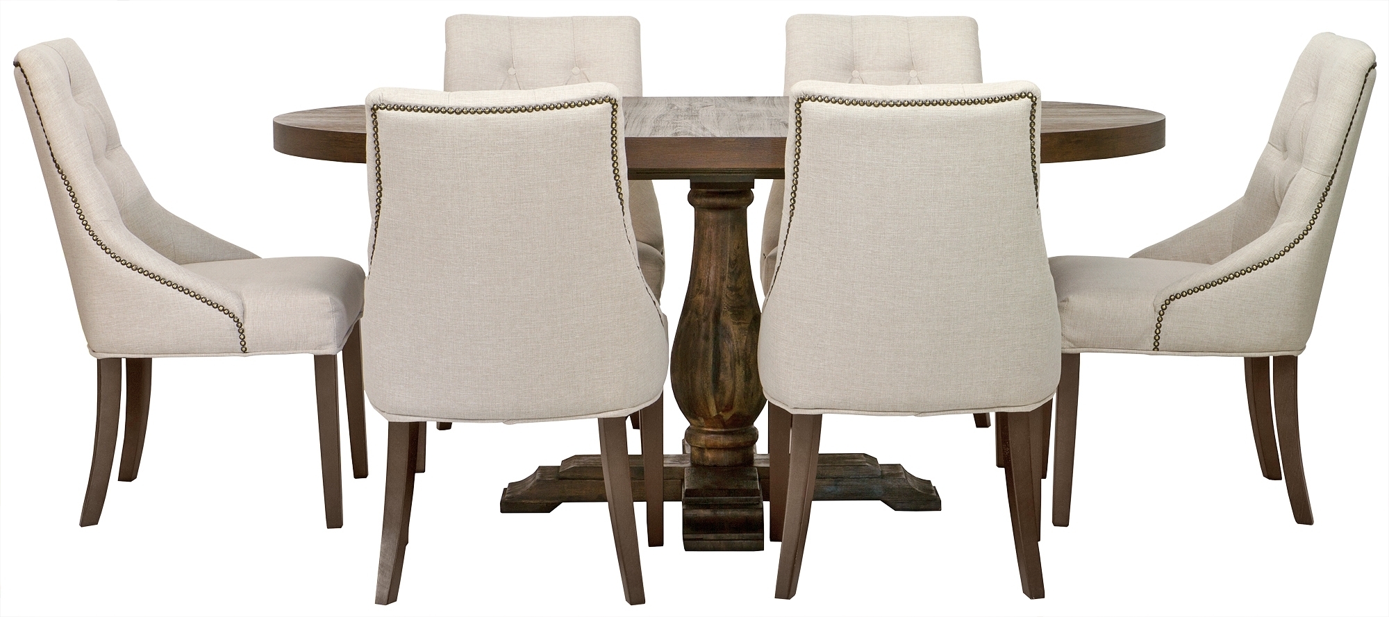 Spisegruppe: Lamier spisebord rundt + 6 st Tuva Europa beige stoler + 4.00 x Møbelføtter Spisegruppe: Lamier spisebord rundt + 6 st Tuva Europa beige stoler + 4.00 x Møbelføtter