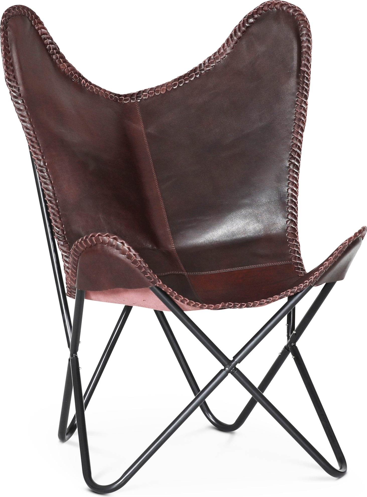 Flaggermus-stol Baltimore - Brunt ekte l�r +