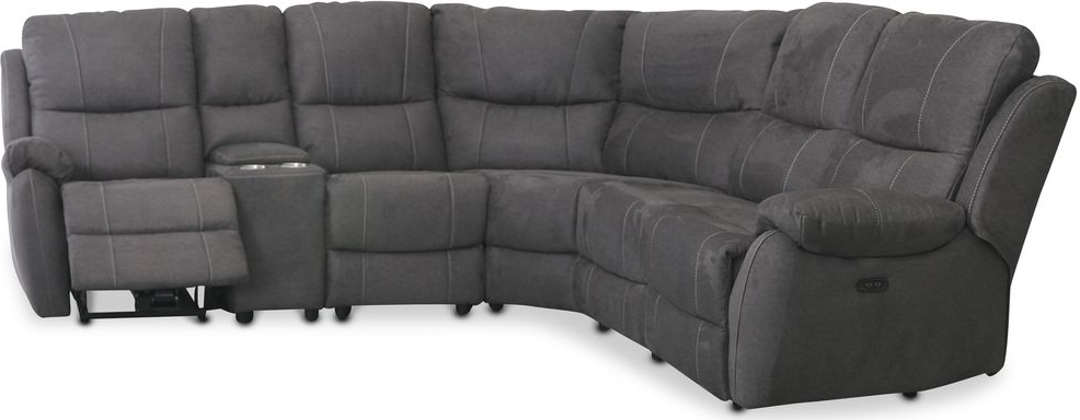 Enjoy recliner-hj�rnesofa - 4-seter (el) i antrasitt mikrofiber (modell V)