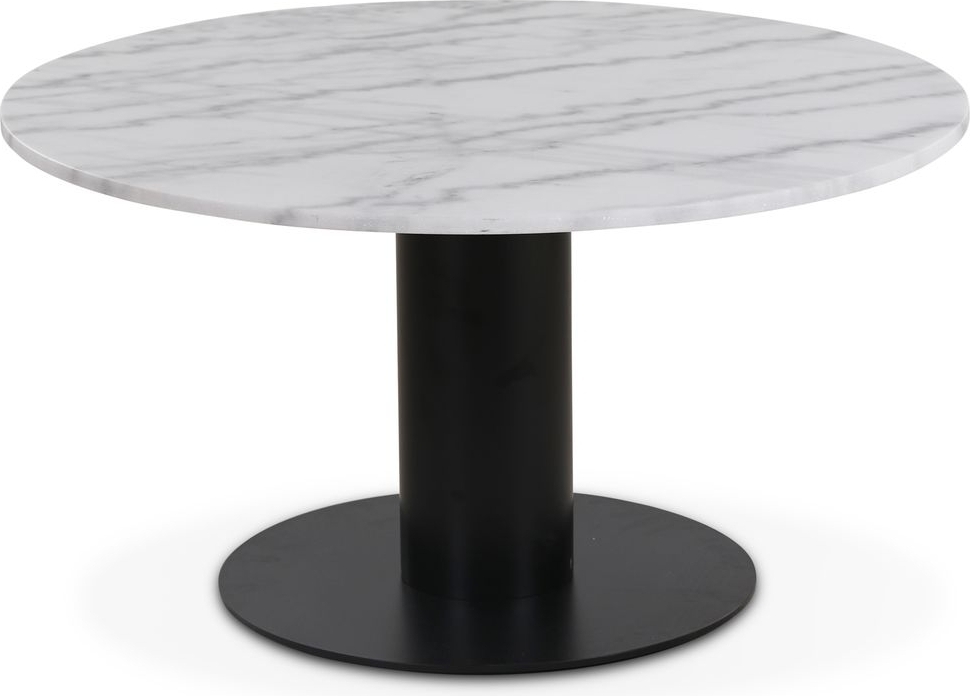 Next 85 rundt stuebord - Svart / marmor (Vit)
