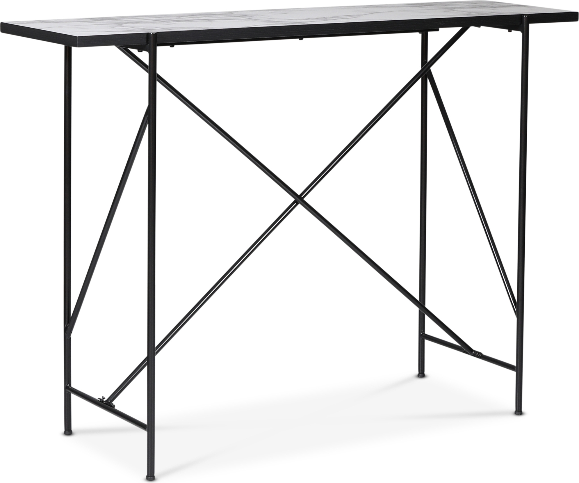 Portland barbord 140 cm - Marmorm�nster/svart + M�belf�tter