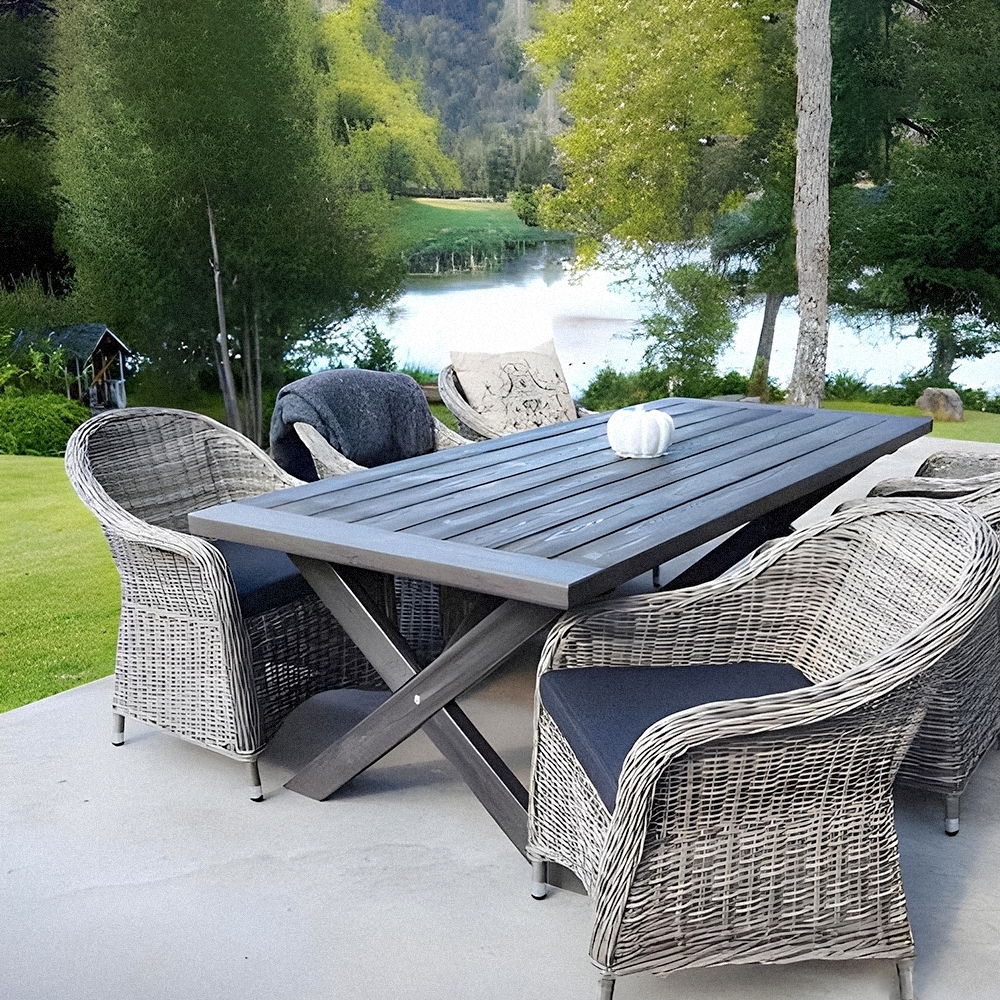 Spisegruppe Mercury: Oxford bord inkludert 6 Mercury lenestoler i syntetisk rotting