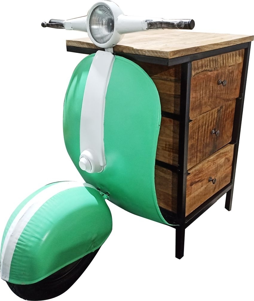 Vintage Vespa kommode / nattbord - Gr�nn / hvit