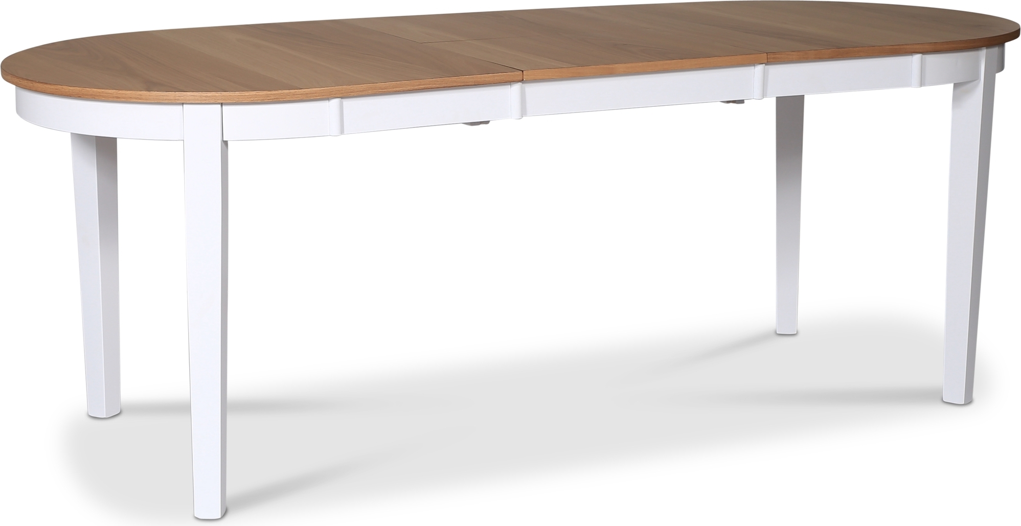F�r� ovalt spisebord 160/210x90 - Hvit/Eik