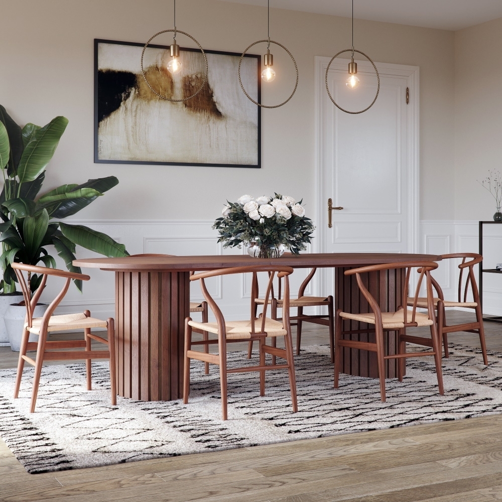 PiPi spisegruppe ovalt spisebord 240 cm valnøtt + 6 Bertil spisestoler - Valnøtt PiPi spisegruppe ovalt spisebord 240 cm valnøtt + 6 Bertil spisestoler - Valnøtt