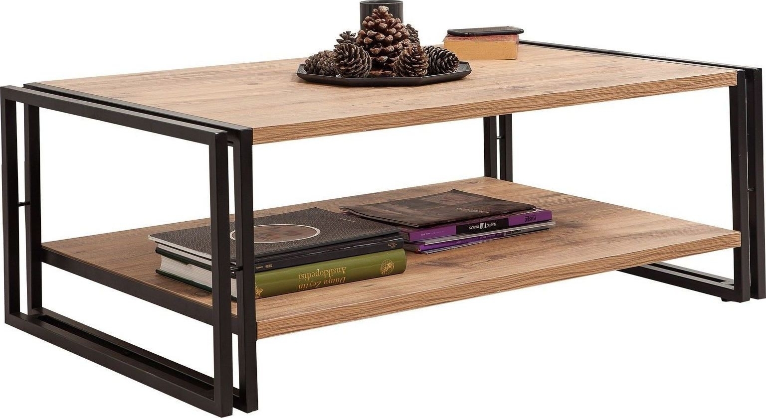 Cosmo Rectus salongbord - Furu/svart Cosmo Rectus salongbord - Furu/svart