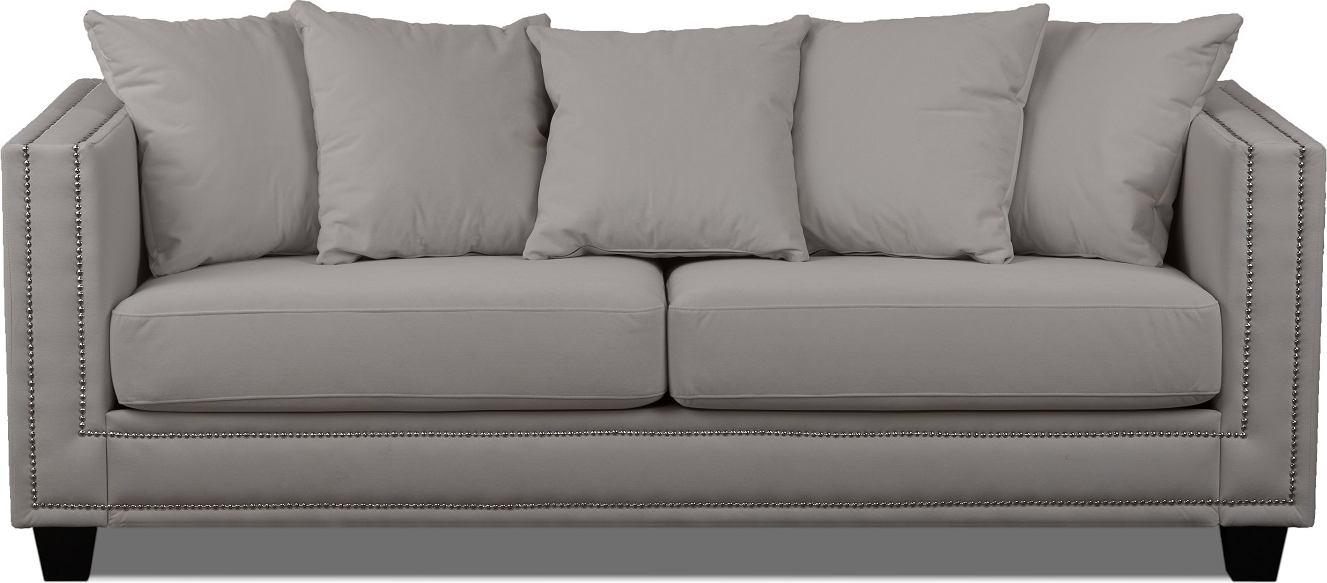 Temple Double Deco 3-seters sofa - Beige /silver nagler Temple Double Deco 3-seters sofa - Beige /silver nagler
