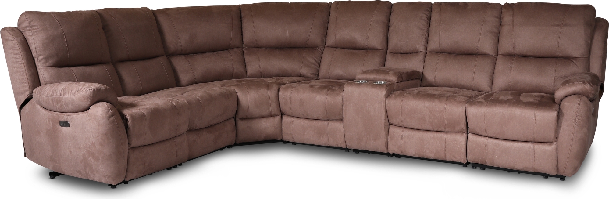 Enjoy Hollywood recliner-hjørnesofa - 5-seters (elektrisk) i brunt mikrofiberstoff Enjoy Hollywood recliner-hjørnesofa - 5-seters (elektrisk) i brunt mikrofiberstoff