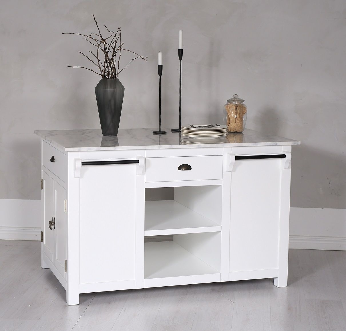 Heritage kjøkkenøy, Skagen - Hvit/lys marmor Heritage kjøkkenøy, Skagen - Hvit/lys marmor