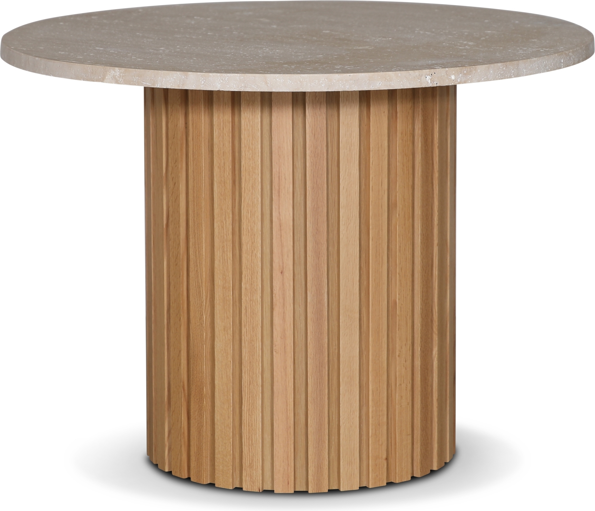 PiPi rundt spisebord i stein travertin �105 cm - Oljet eik