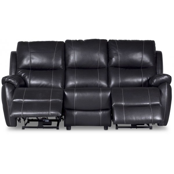 Enjoy Chicago recliner sofa - 3-seter (el) i svart kunstskinn