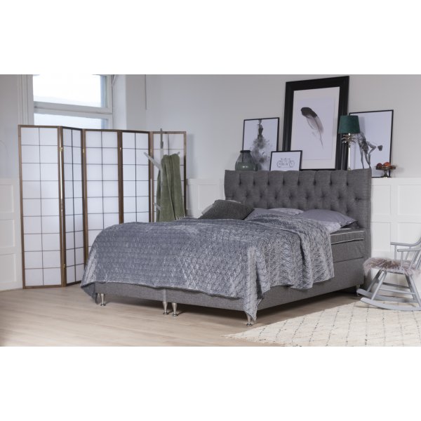 Ebony komplett sengepakke inklusiv gavel 5-soners kontinentalseng - Gr