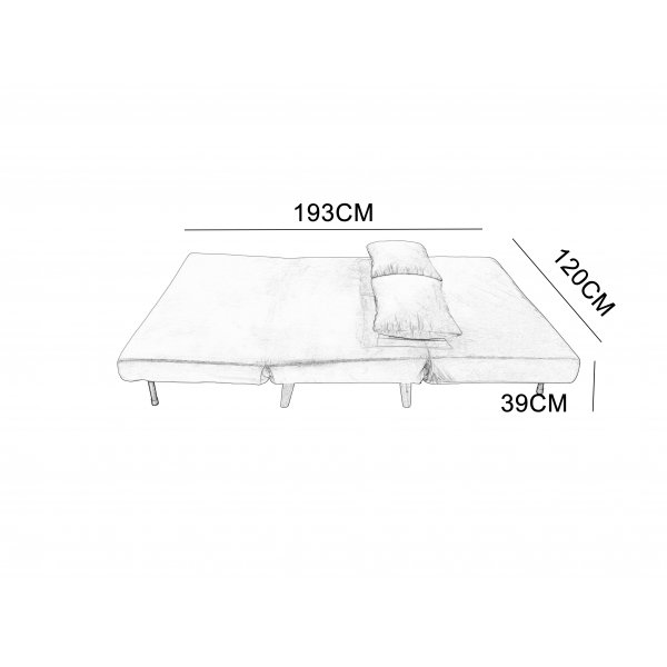 Sovesofa Helsingborg - Gul fløyel | 193 cm Sovesofa Helsingborg - Gul fløyel | 193 cm