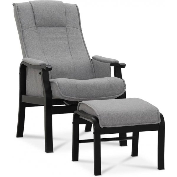 Astrid senior lenestol med fotskammel - Grå Astrid senior lenestol med fotskammel - Grå
