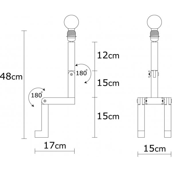 Milet bordlampe, klar - Naturell