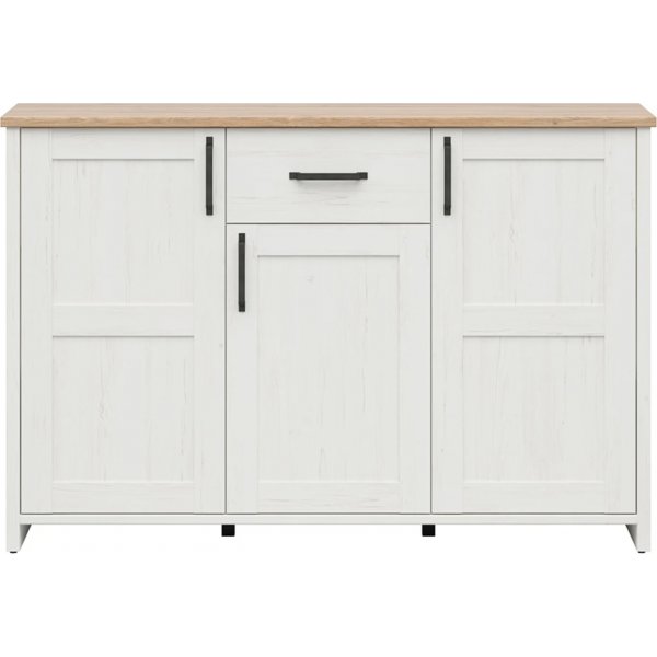 Loksa skjenk 148 cm - Hvit furu/eik Loksa skjenk 148 cm - Hvit furu/eik