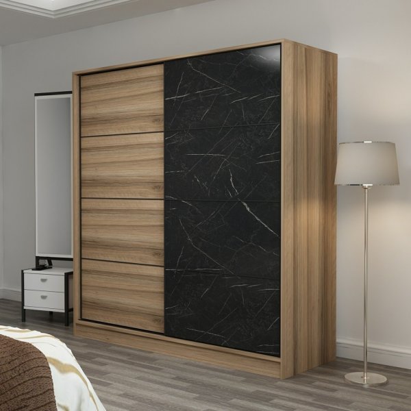 Kapusta garderobe 180 cm - Brun/svart Kapusta garderobe 180 cm - Brun/svart