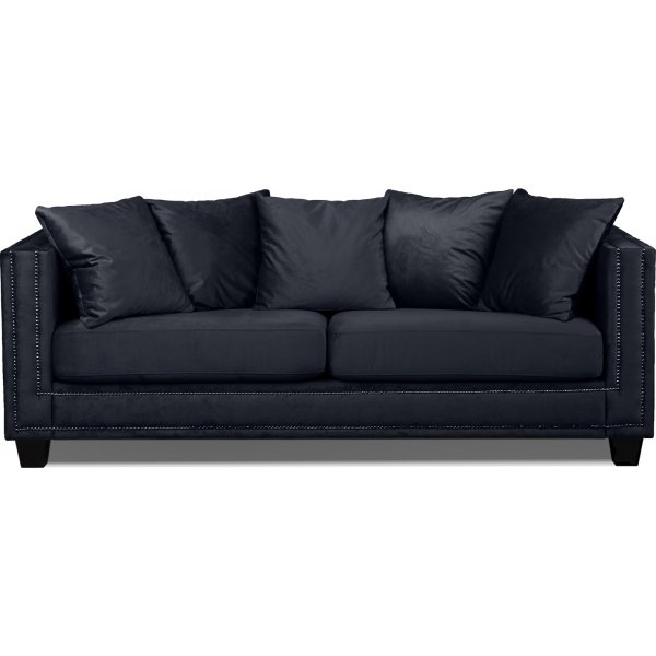 Temple Double Deco 3-seters sofa - Svart / slv nagler