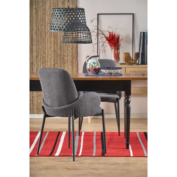 Shell spisebord 120-160 cm - Mørk eik/sort Shell spisebord 120-160 cm - Mørk eik/sort