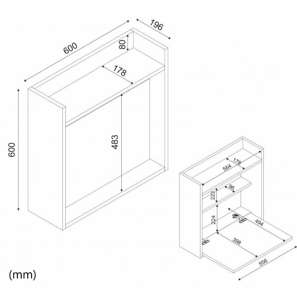 PC-bord | Skrivebordshylle - Hvit/valn�tt