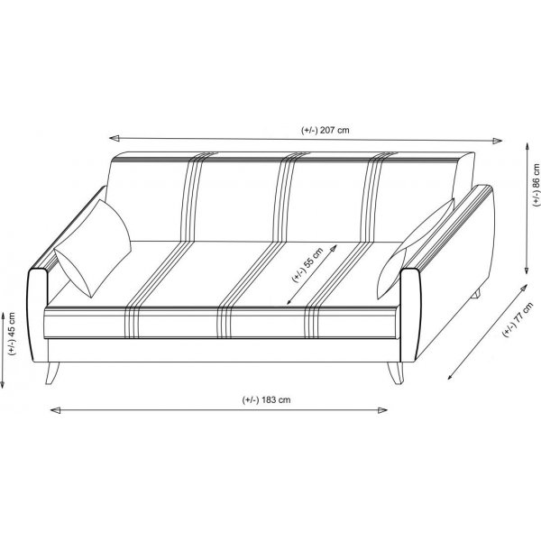Zaden 3-seters sovesofa - Beige Zaden 3-seters sovesofa - Beige