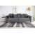 Brandy Lounge - 3,5-seters sofa XL (slvgr flyel) + Mbelpleiesett for tekstiler