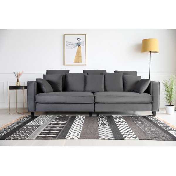 Brandy Lounge - 3,5-seters sofa XL (sølvgrå fløyel) + Tekstilrens for møbler Brandy Lounge - 3,5-seters sofa XL (sølvgrå fløyel) + Tekstilrens for møbler
