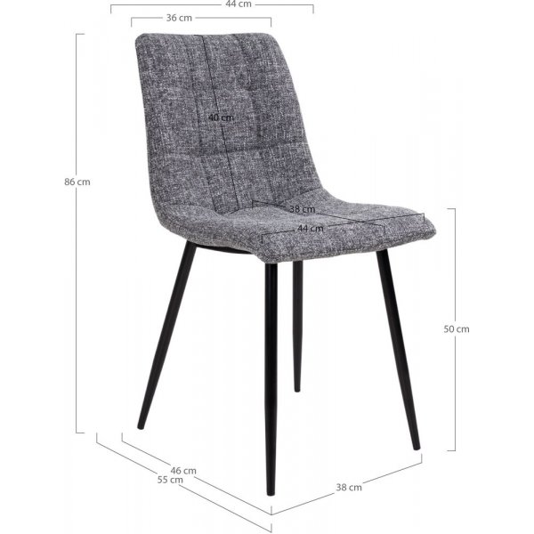 Middelfart Spisestol - Grå/svart Middelfart Spisestol - Grå/svart