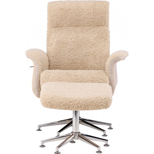 Hagön hvilestol med fotskammel - Whitewash + Flekkfjerner for møbler Hagön hvilestol med fotskammel - Whitewash + Flekkfjerner for møbler