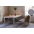 Matgruppe Alva: Spisebord med 2 Alva-stoler + 1 Alva-sofa - Teak/galvanisert stl