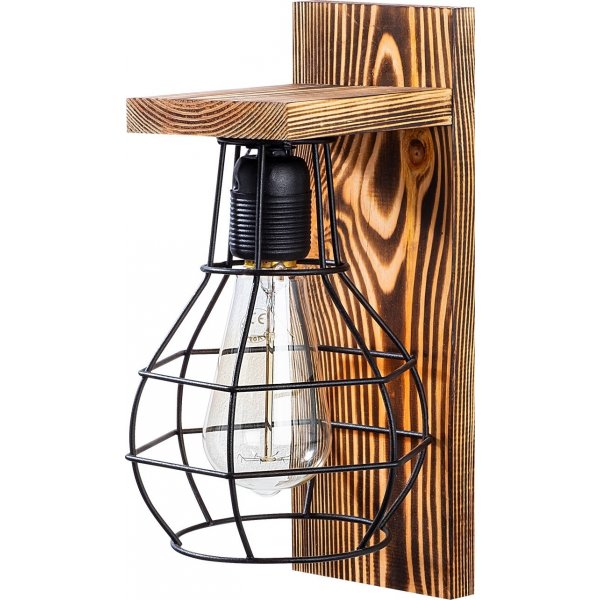 Erebos vegglampe 121-A - Tre/sort Erebos vegglampe 121-A - Tre/sort