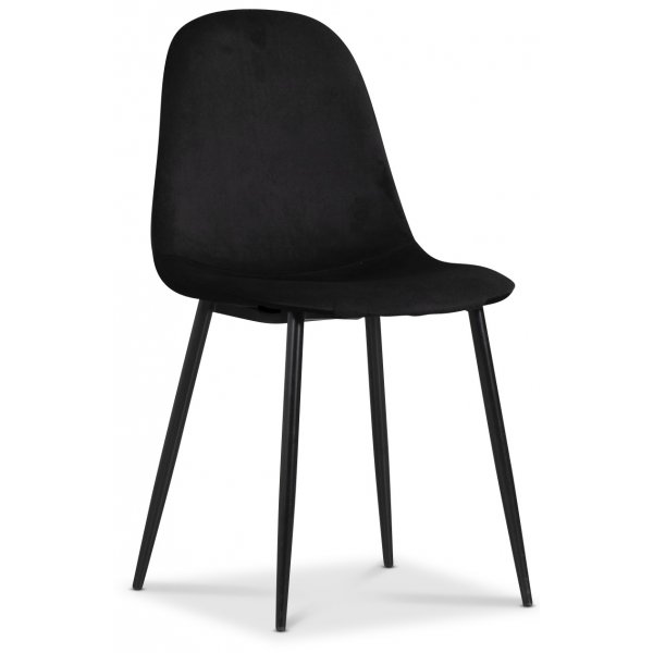 Tiana spisegruppe, rundt spisebord med 4 stk Ca.risma fløyelsstoler - Hvit/Svart Tiana spisegruppe, rundt spisebord med 4 stk Ca.risma fløyelsstoler - Hvit/Svart