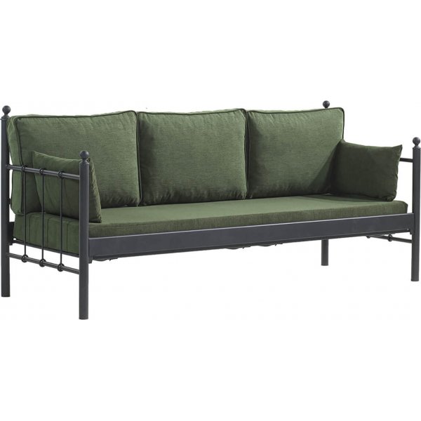 Lala 3-seters utesofa - Svart/grnn