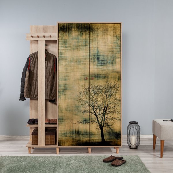 Garmanto hallmøbler 135 cm - Sonoma eik/bilde Garmanto hallmøbler 135 cm - Sonoma eik/bilde